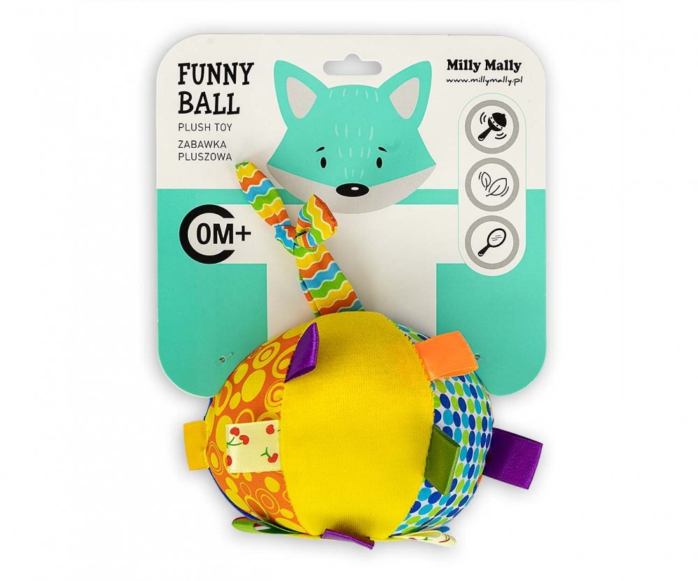 Milly Mally Jucarie din plus pentru agatat Minge senzoriala cu clopotel Funny Ball