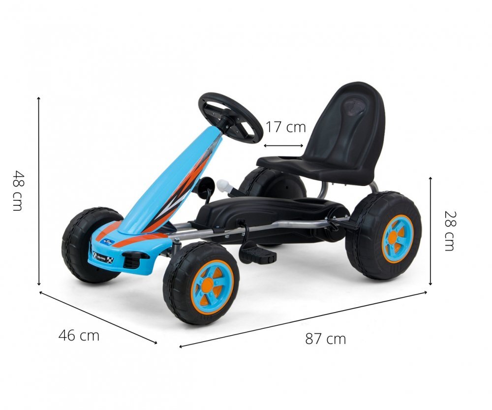 Milly Mally Kart cu pedale robust +3 ani Viper blue