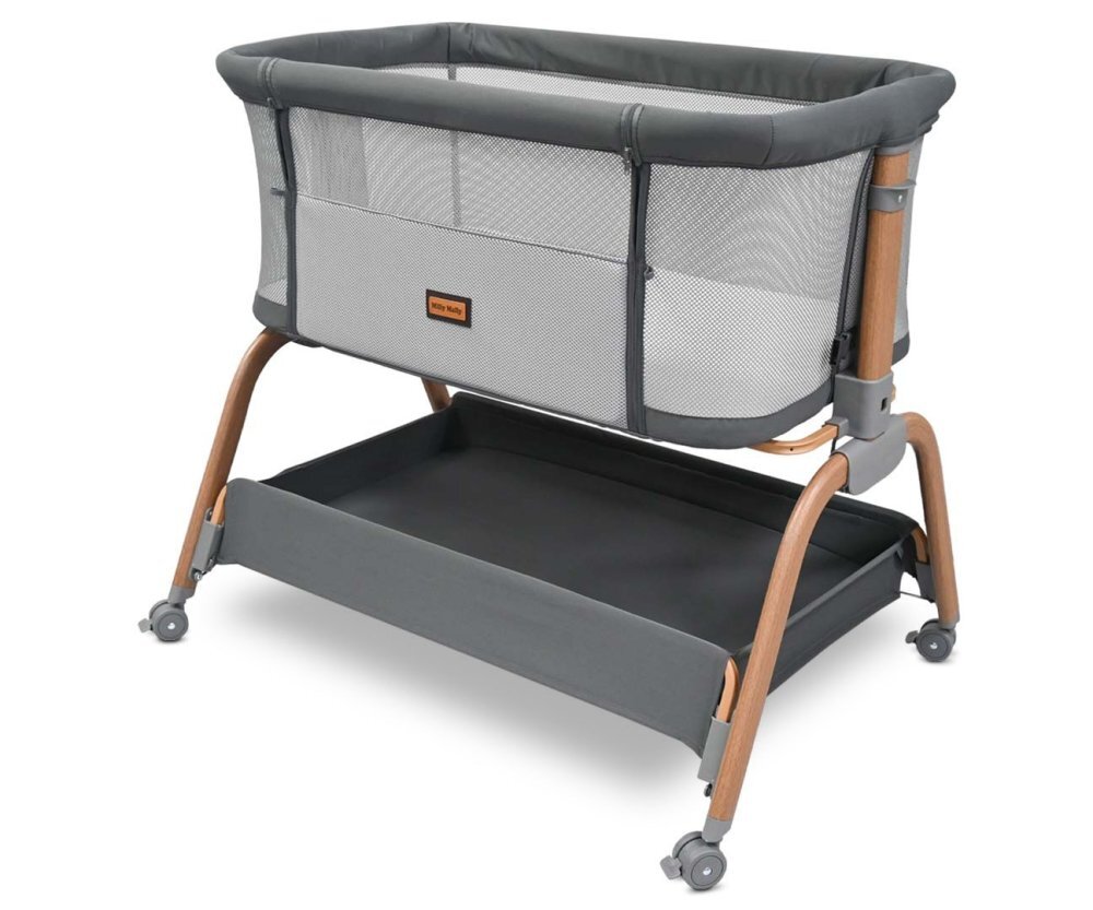 Milly Mally Patut atasabil co-sleeping Nino Gri 2 in 1 inaltime reglabila in 6 trepte