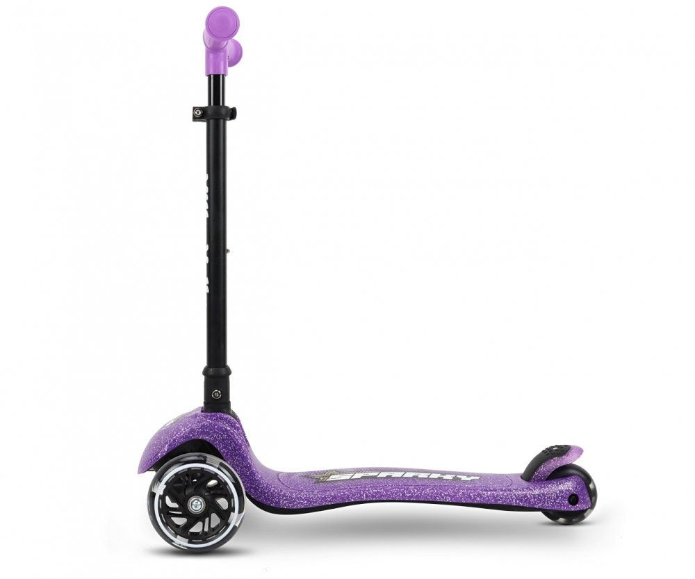 Milly Mally Trotineta pliabila Sparky Violet roti din silicon cu led platforma iluminata greutate admisa 50 kg