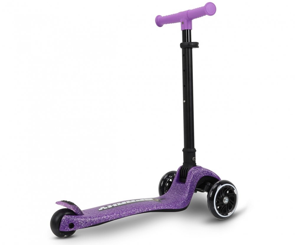 Milly Mally Trotineta pliabila Sparky Violet roti din silicon cu led platforma iluminata greutate admisa 50 kg