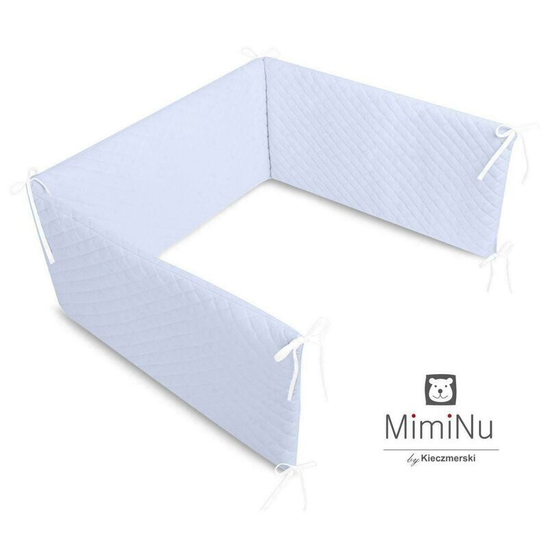MimiNu Aparatoare matlasata cu fermoar pentru patut 120X60 cm Blue