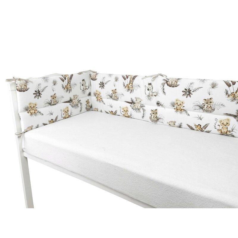 MimiNu Aparatoare pentru patut din bumbac 180x30 cm cu panglici Savanna