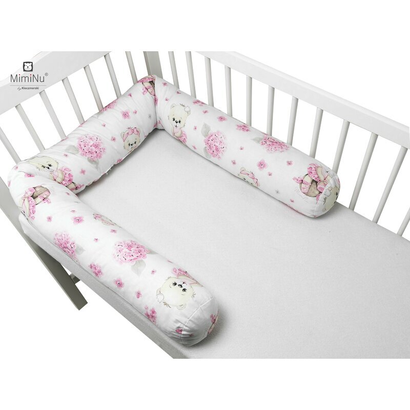 MimiNu Aparatoare tip rulou pentru patut 180 cm din bumbac Design Pink Ballerina