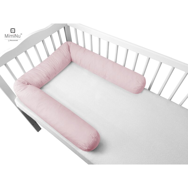 MimiNu Aparatoare tip rulou pentru patut lungime 180 cm din bumbac Colectia Royal Powder Pink