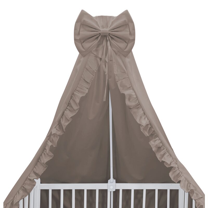 MimiNu Baldachin pentru patut cu funda si volanas 210x145 cm Colectia Royal Mocha