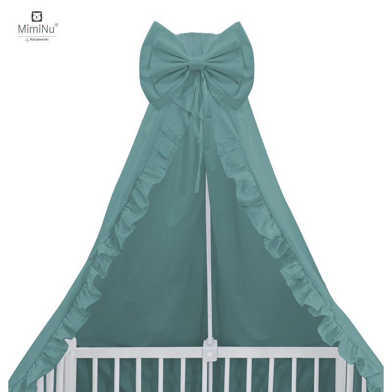 MimiNu Baldachin pentru patut cu funda si volanas 210x145 cm Royal Nepal Green