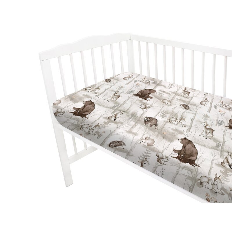 MimiNu Cearceaf cu elastic 120X60 cm Ddin bumbac Design Woodland