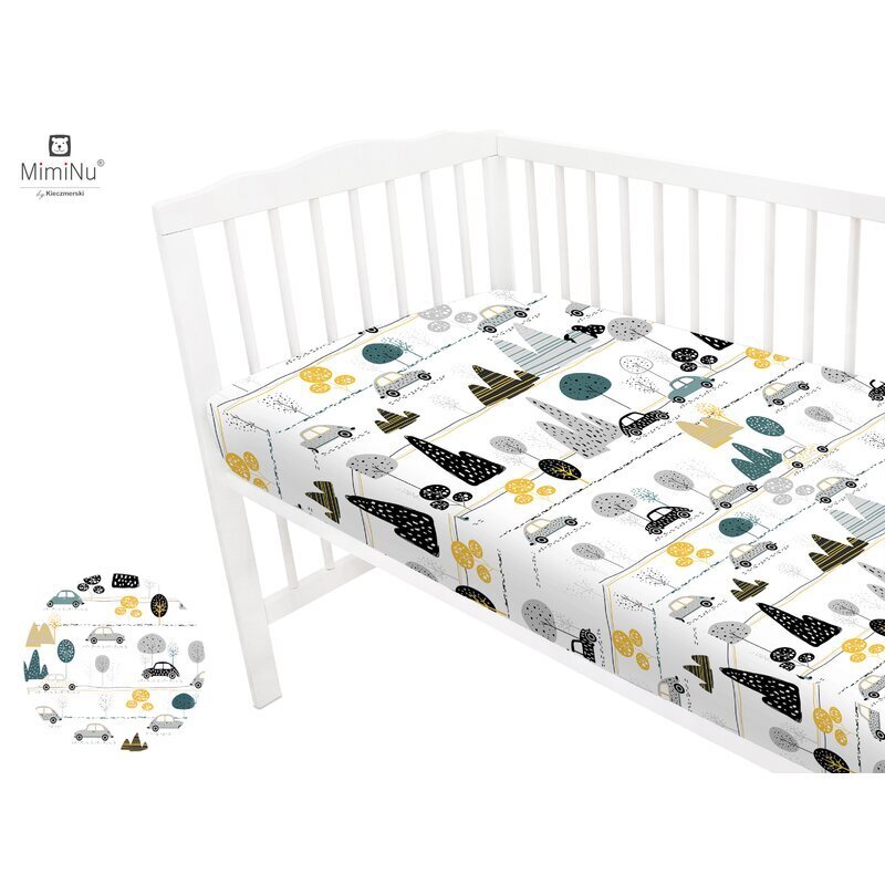MimiNu Cearceaf cu elastic 140x70 cm Childrens Journey Grey
