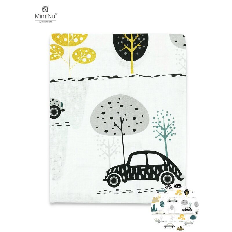 MimiNu Cearceaf cu elastic 140x70 cm Childrens Journey Grey