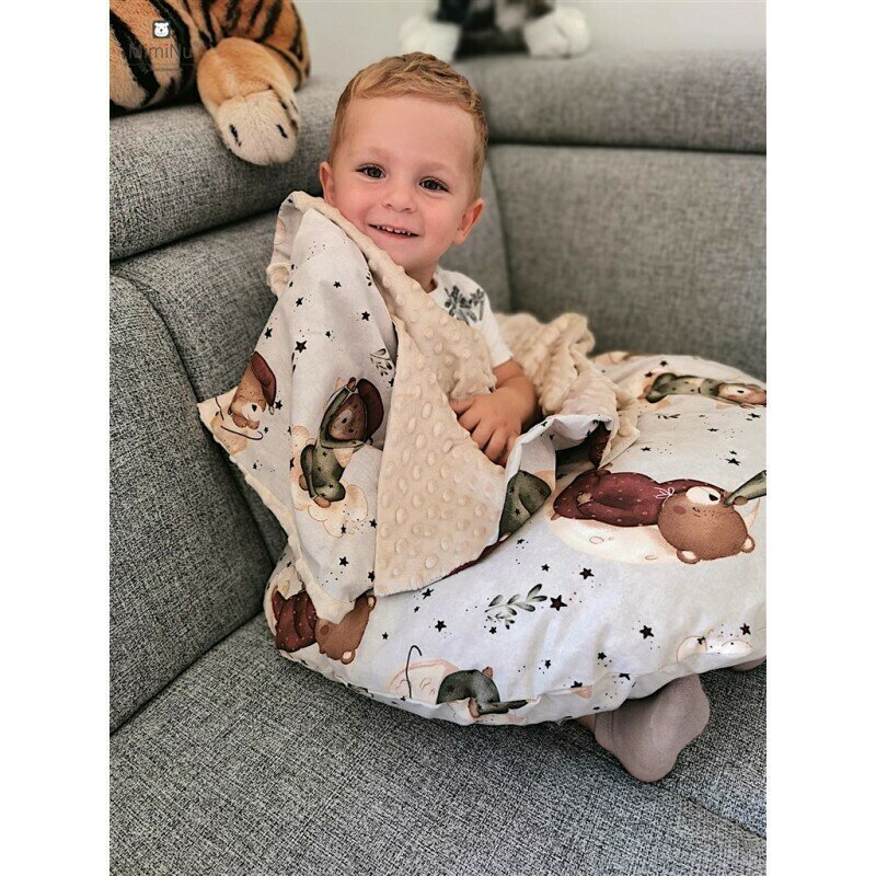 MimiNu Cearceaf cu elastic pentru landou 80x35 cm din bumbac Teddy Bear On Moon