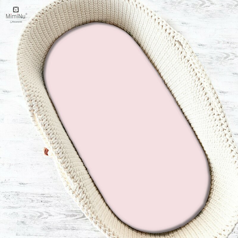 MimiNu Cearceaf cu elastic pentru landou 80x35 cm din jerseu pink