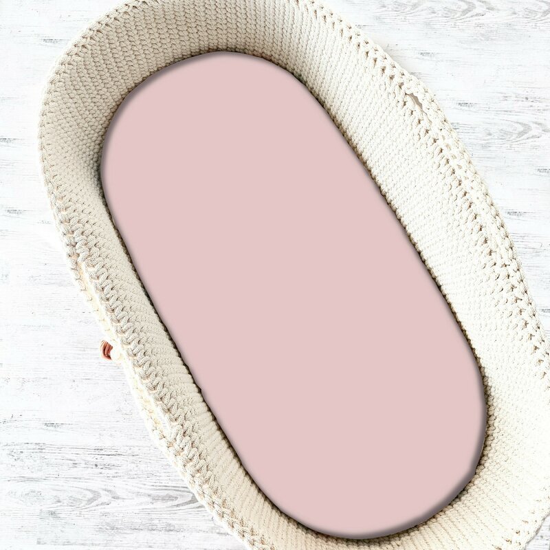 MimiNu Cearceaf cu elastic pentru landou carucior si cosulet 80x35 cm Colectia Royal Powder Pink