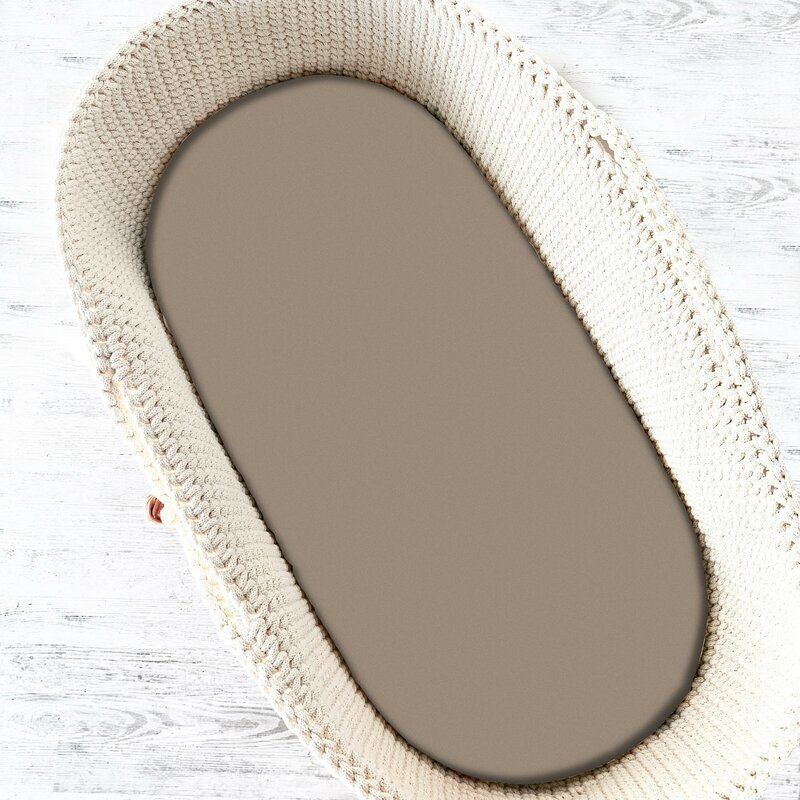 MimiNu Cearceaf cu elastic pentru landou carucior si cosulet 80x35 cm din bumbac Colectia Royal Mocha