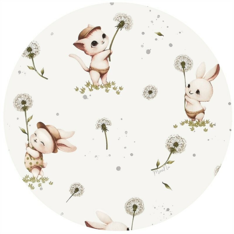 MimiNu Cearceaf cu elastic pentru landou dimensiune 80x35 cm din bumbac Cats