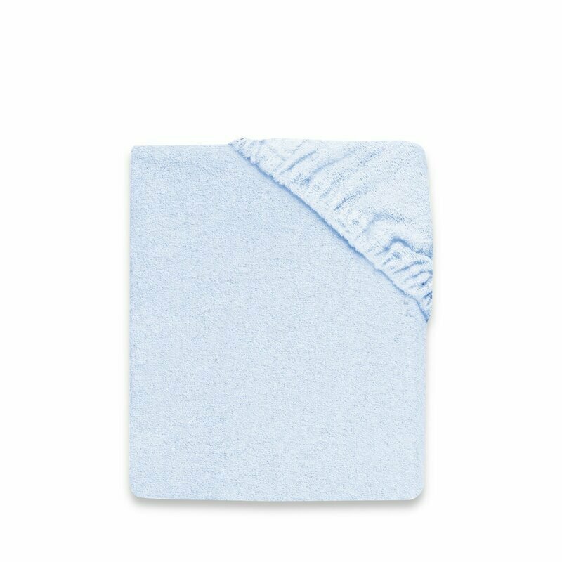 MimiNu Cearceaf cu elastic pentru pat 160x80 cm din terry Light Blue