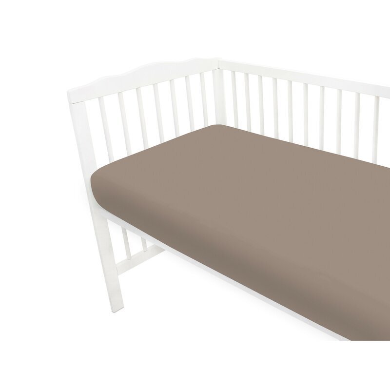 MimiNu Cearceaf cu elastic pentru patut 120x60 cm din bumbac Colectia Royal Mocha