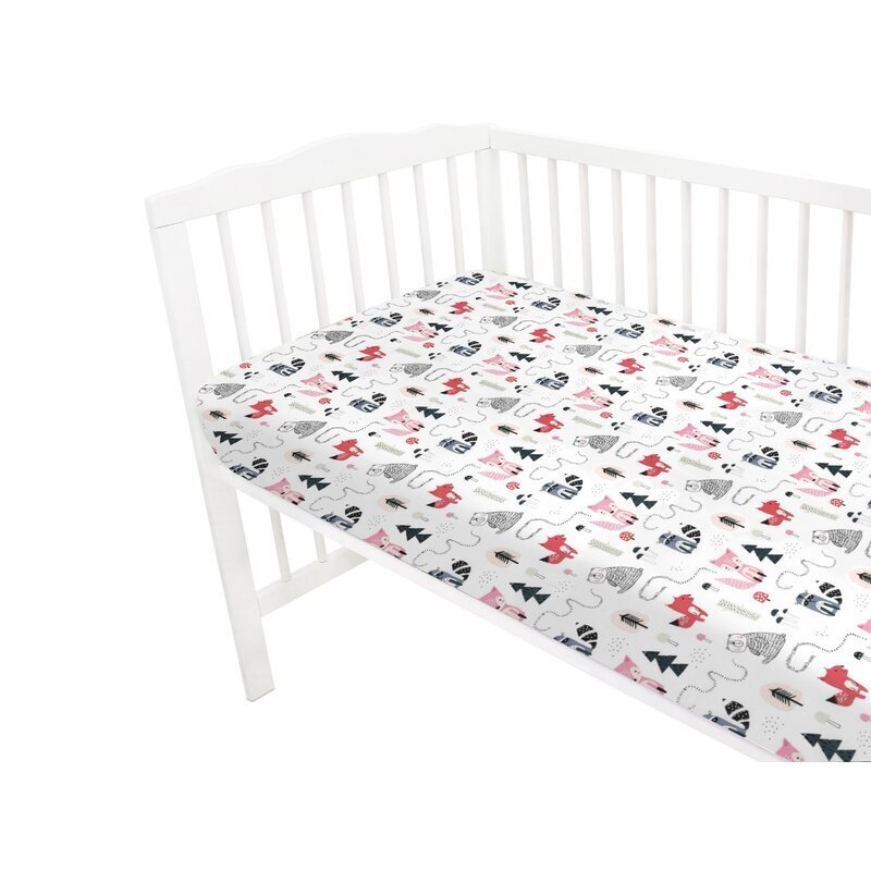 MimiNu Cearceaf cu elastic pentru patut 120X60 cm din bumbac Design Fox