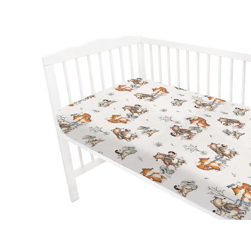 MimiNu Cearceaf cu elastic pentru patut 140X70 cm din bumbac Design Time for fun