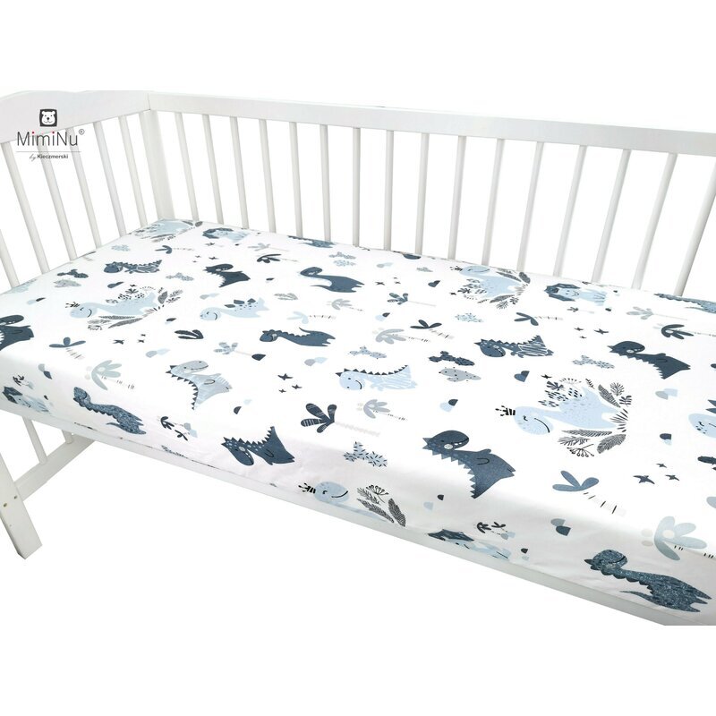 MimiNu Cearceaf cu elastic pentru patut 140X70 cm din bumbac Dino Granat