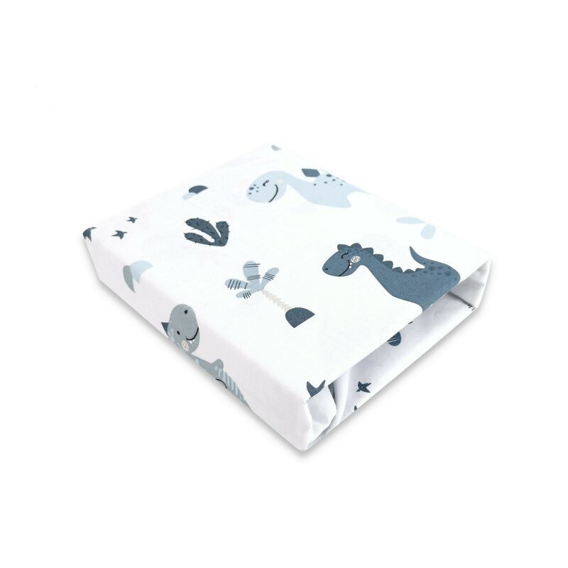 MimiNu Cearceaf cu elastic pentru patut 140X70 cm din bumbac Dino Granat