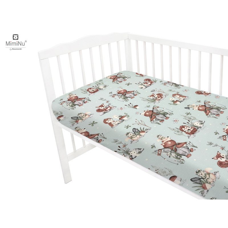 MimiNu Cearceaf cu elastic pentru patut 140X70 cm din bumbac Lets Go Natural