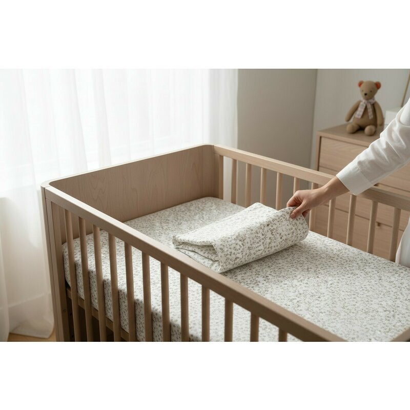 MimiNu Cearceaf cu elastic Premium pentru patut 120x60 cm Meadow