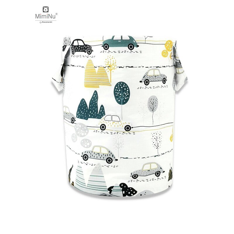 MimiNu Cos rotund pentru depozitare jucarii 35x50 cm Childrens Journey Grey