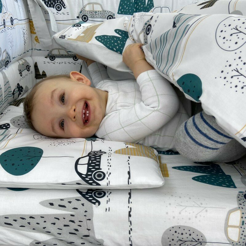 MimiNu Cosulet bebelus pentru dormit Baby Cocoon 75x55 cm Childrens Journey Grey