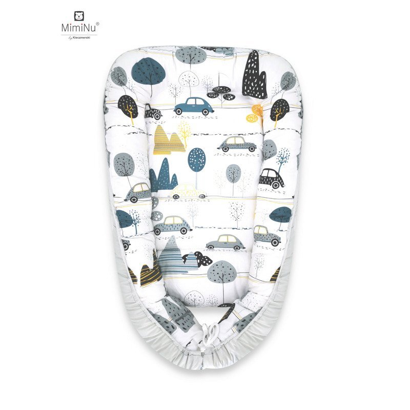 MimiNu Cosulet bebelus pentru dormit Baby Cocoon 75x55 cm Childrens Journey Grey