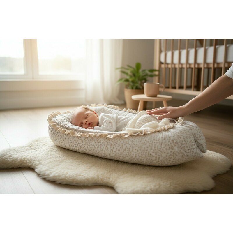 MimiNu Cosulet pentru bebelusi Premium Baby Nest 55x75 cm Meadow