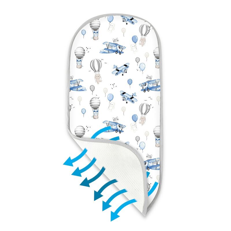 MimiNu Insertie pentru landou din plasa 3D Blue Plane