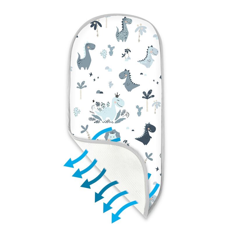 MimiNu Insertie pentru landou din plasa 3D Dino Granat