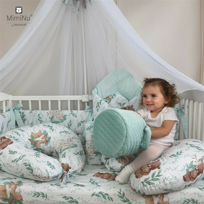MimiNu Lenjerie patut 3 piese din bumbac 120x60 cm Lulu Natura
