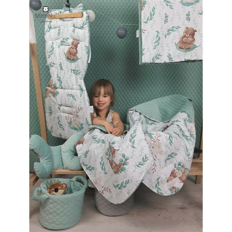 MimiNu Lenjerie patut 3 piese din bumbac 120x60 cm Lulu Natura