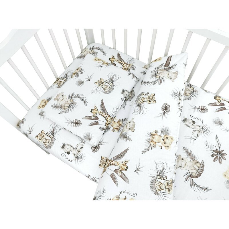 MimiNu Lenjerie patut cu 3 piese 120x60 cm din bumbac Savanna