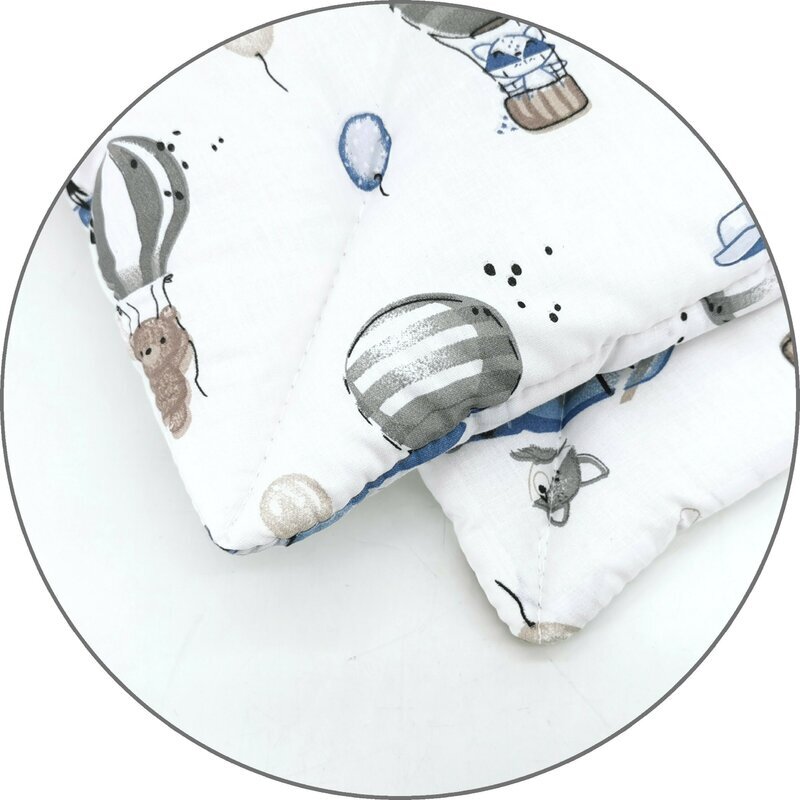 MimiNu Lenjerie patut cu 5 piese 120x60 cm din bumbac blue plane