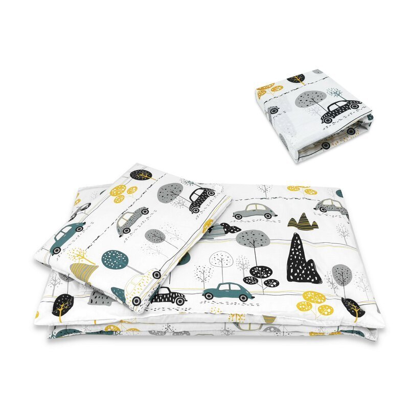 MimiNu Lenjerie patut cu 5 piese 120x60 cm din bumbac Childrens Journey