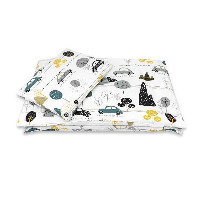MimiNu Lenjerie patut cu 5 piese 120x60 cm din bumbac Childrens Journey