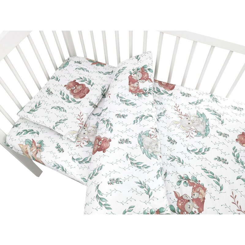 MimiNu Lenjerie patut cu 5 piese 120x60 cm din bumbac Lulu Natural