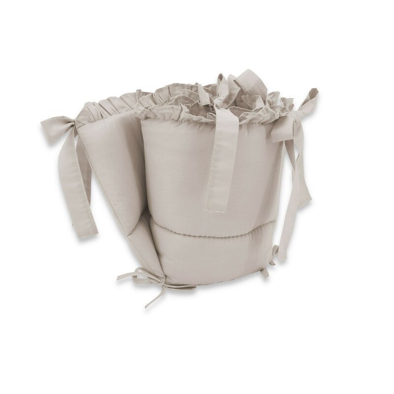 MimiNu Lenjerie pentru patut cu 3 piese Colectia Royal Beige cu volanase 120x60 cm