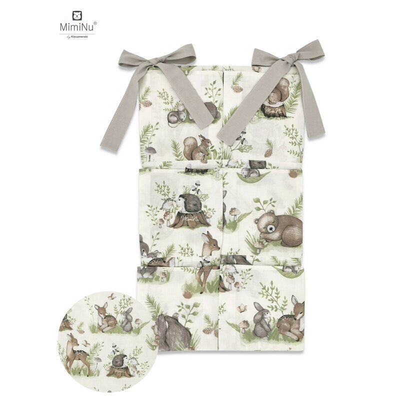 MimiNu Organizator pentru patut 6 compartimente calm forest natural