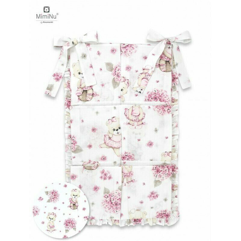 MimiNu Organizator pentru patut 6 compartimente Design Pink Ballerina