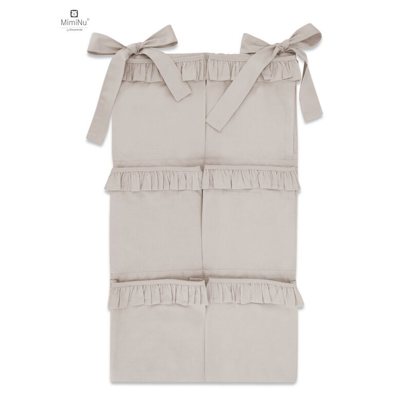 MimiNu Organizator pentru patut din bumbac cu 6 compartimente Royal beige