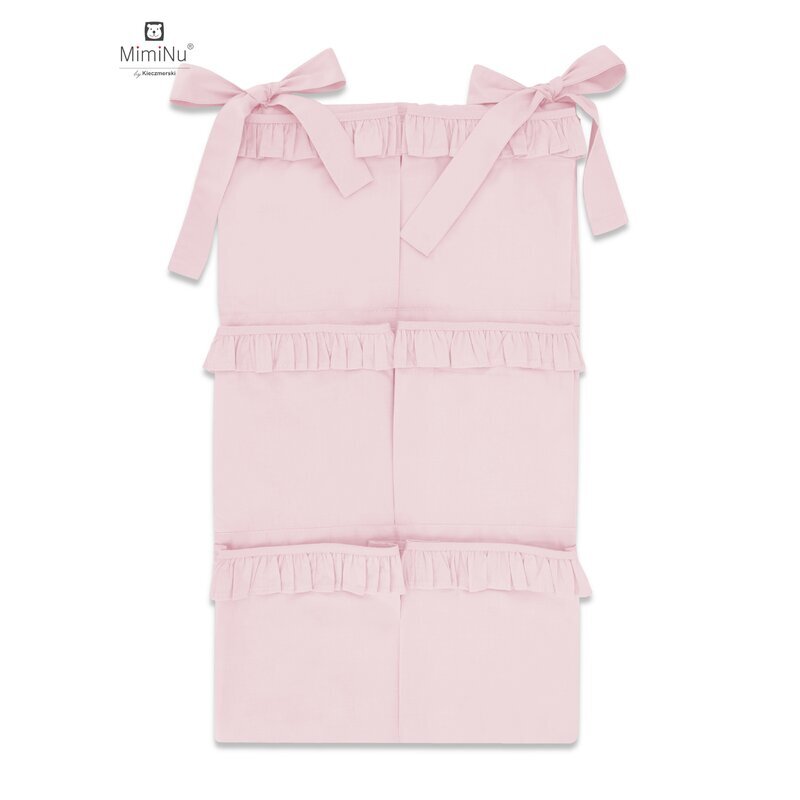 MimiNu Organizator pentru patut din bumbac cu 6 compartimente Royal powder pink