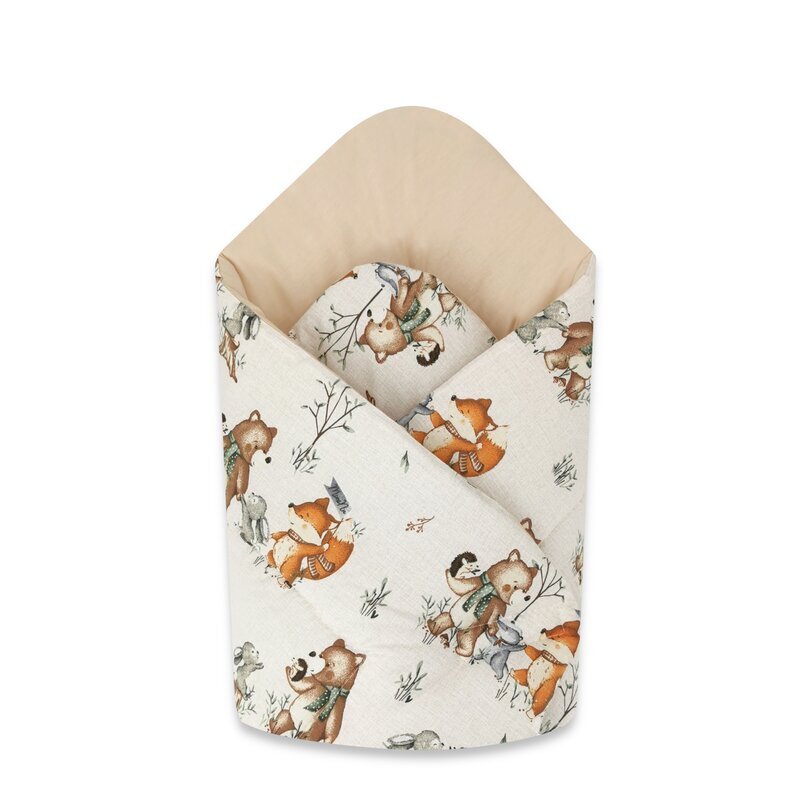 MimiNu Paturica de infasat cu doua fete 75x75 cm din bumbac Design Time for fun