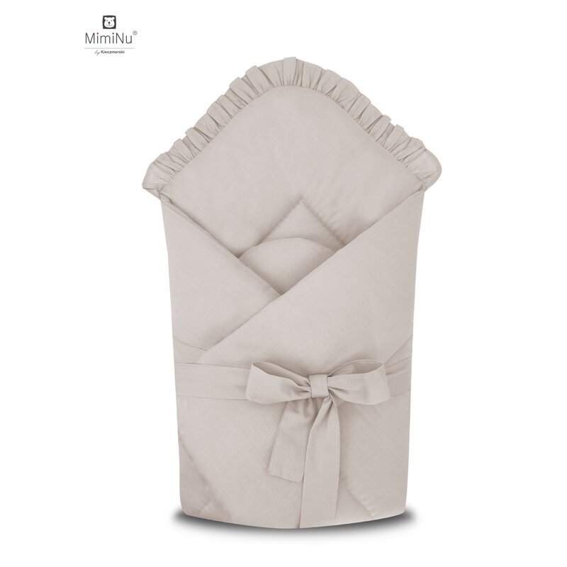MimiNu Paturica de infasat multifunctionala 75x75 cm din bumbac cu volanase colectia Royal beige