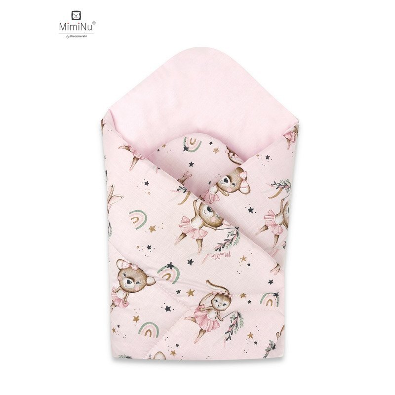 MimiNu Paturica de infasat multifunctionala 75x75 cm Little Ballerina Pink