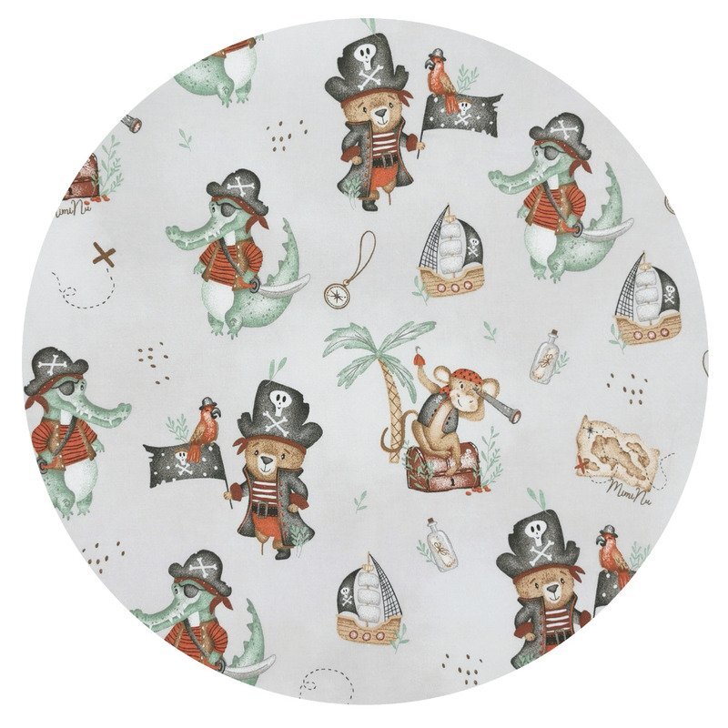 MimiNu Paturica moale cu doua fete din bumbac 75x100 cm Pirates Natural