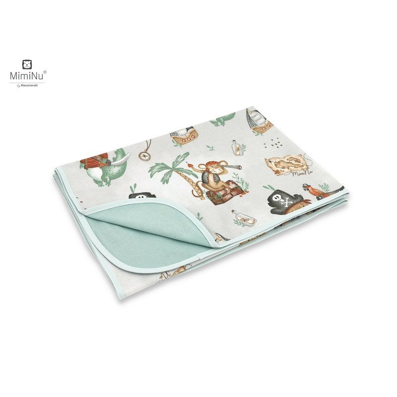 MimiNu Paturica moale cu doua fete din bumbac 75x100 cm Pirates Natural